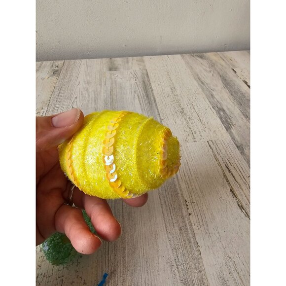 Beaded sequin life-size egg Easter colorful glitter sparkle spring set decor as - Picture 11 of 11